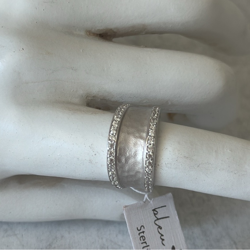 Bleu Sage Sterling Silver 925 W CZ Stones Band Ring Sz. 7